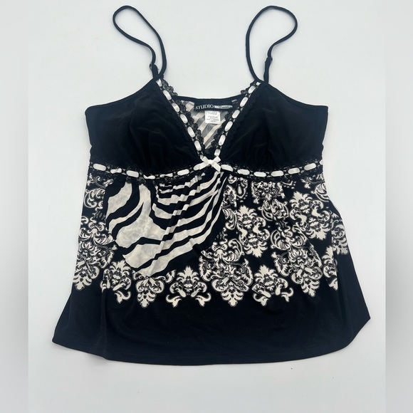 Studio Donetella Black And White Tank Top - Picture 1 of 5